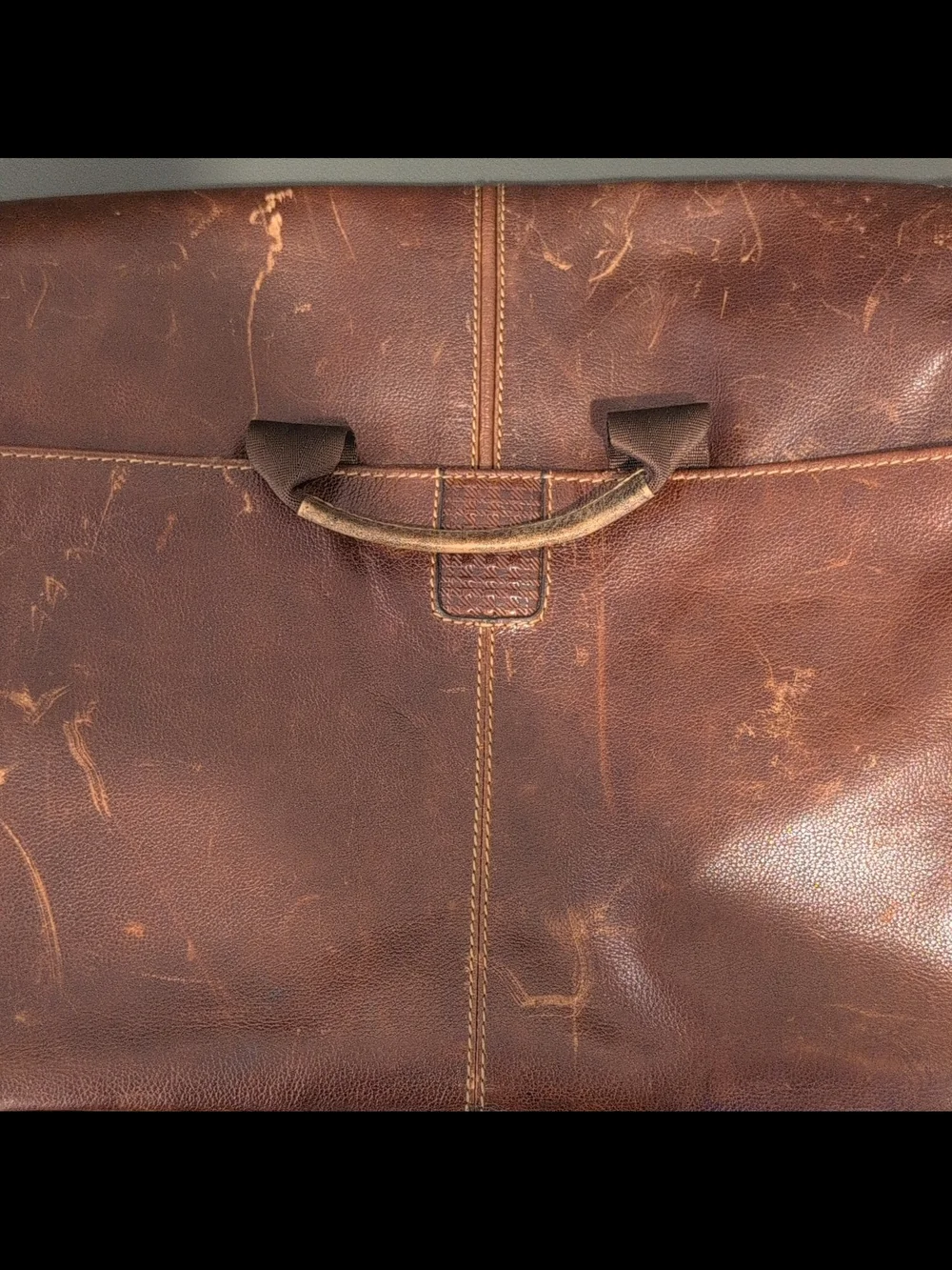 Men's Brown Leather Messenger Bag